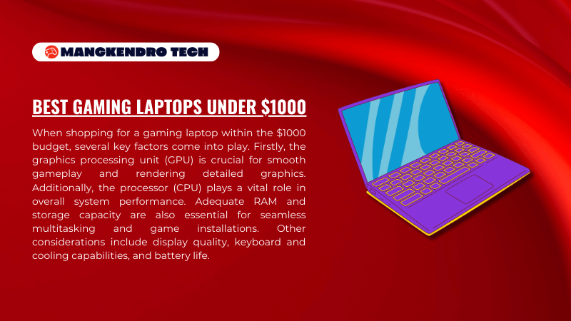 Best Gaming Laptops Under $1000